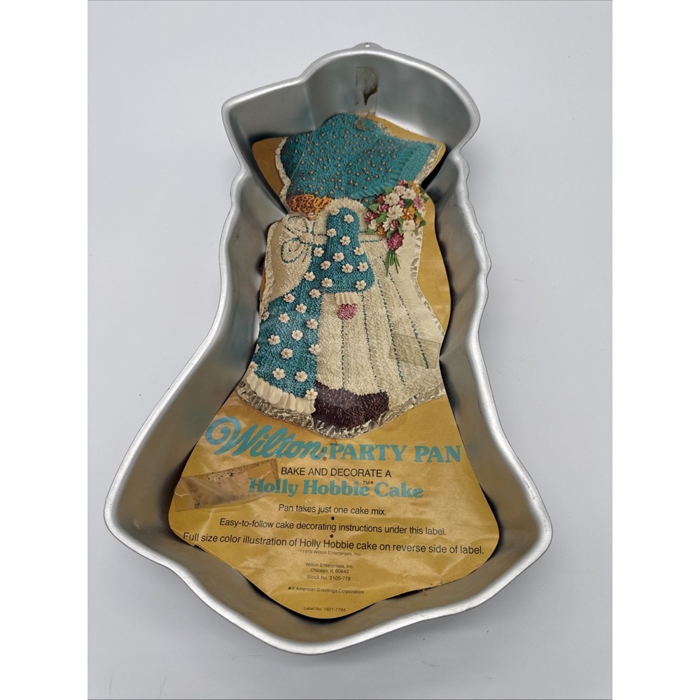 Vintage 70s Wilton Holly Hobbie Cake Pan w/ Instruction Sheet Cottage Core